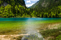 The mountains are limestone, which gives these clear lakes such wonderful colors