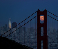 July 4, 2020 Full Moon and Golden Gate Bridge