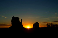 Sunrise, Left and Right Mitten, Monument Valley