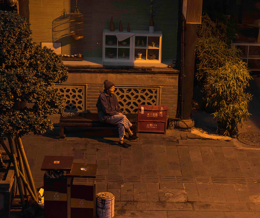 Dawn, street scene, Chengdu